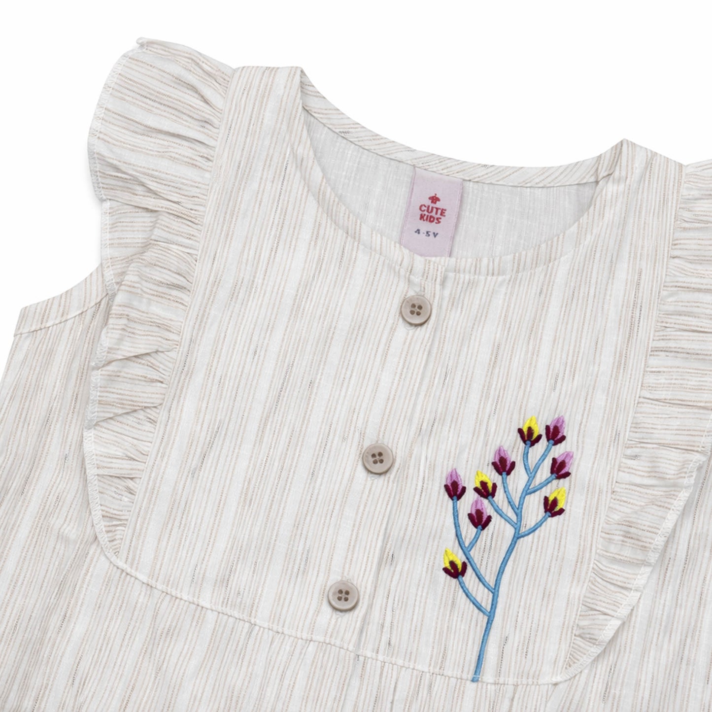 Girls Embroidered Frocks - L-Blue