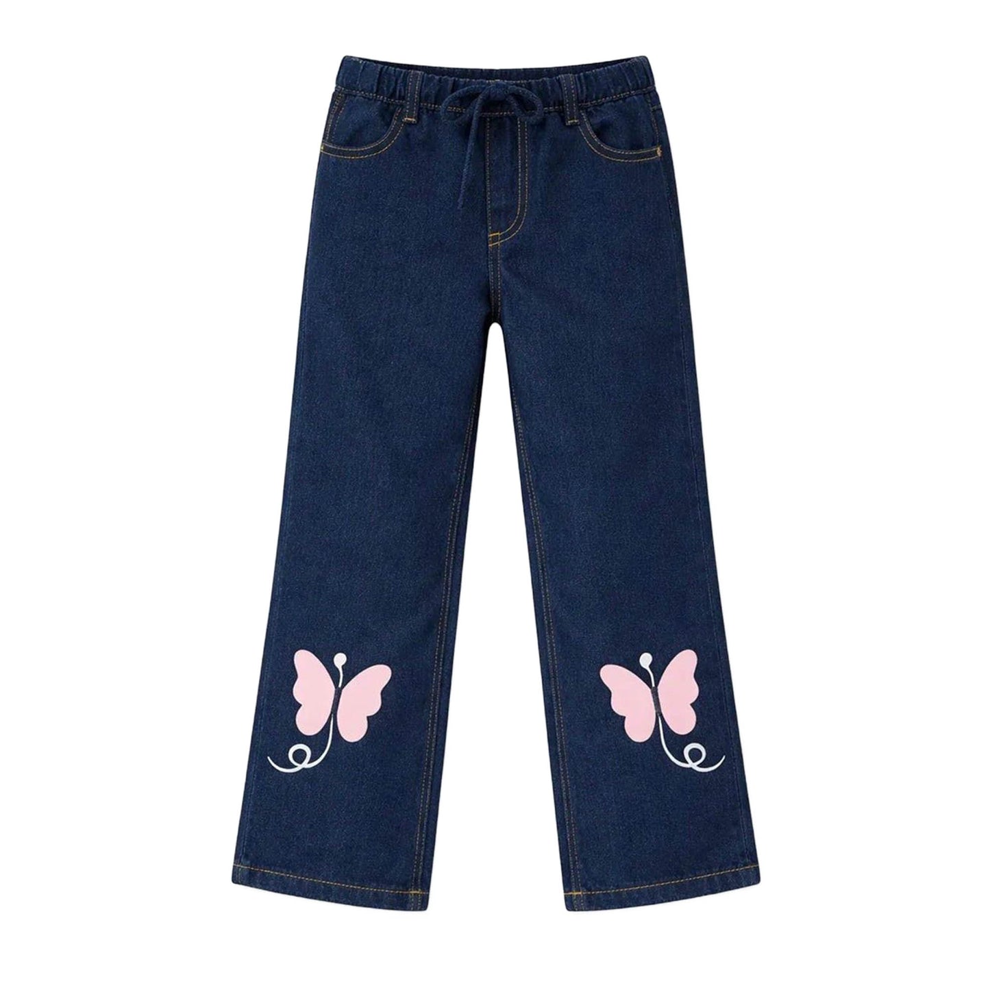 Butterfly Denim Pants - Mid Shade