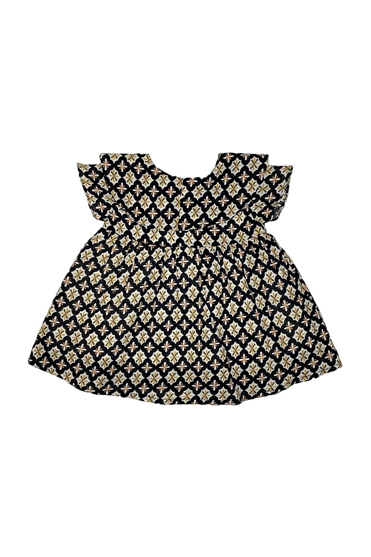 Girls Lawn Frock – Black - Cute Kids
