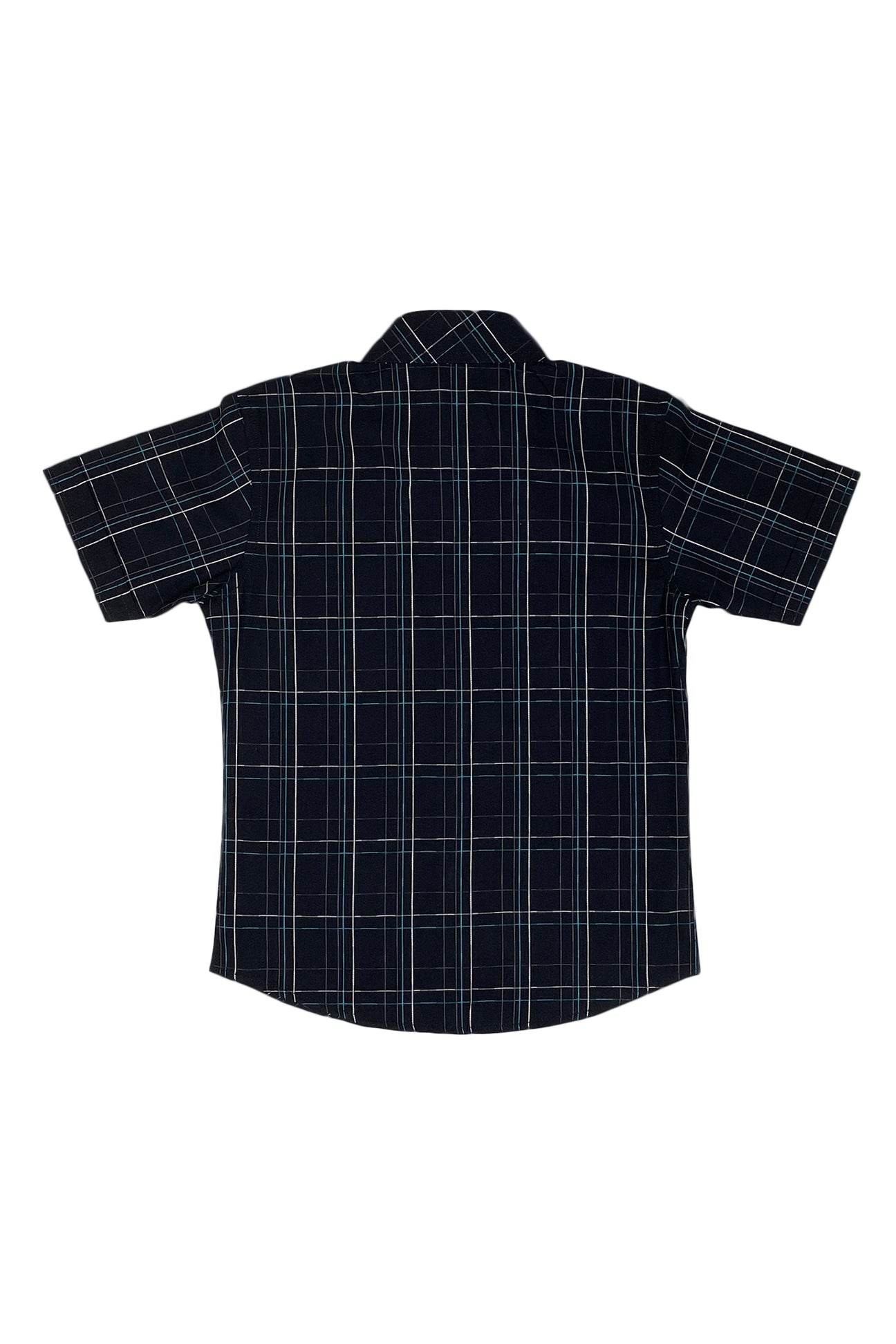 Boys Checkered Shirt – Black - Cute Kids