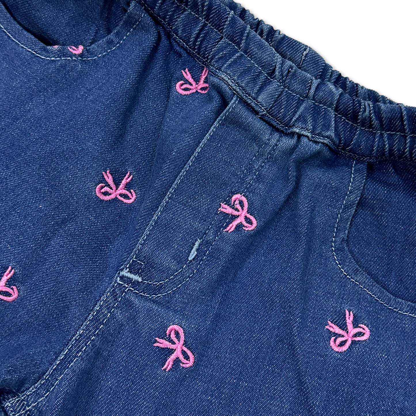 Girls EMD Bow Printed Denim Pant