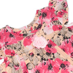 Girls Printed Lawn Frock – Pink Floral