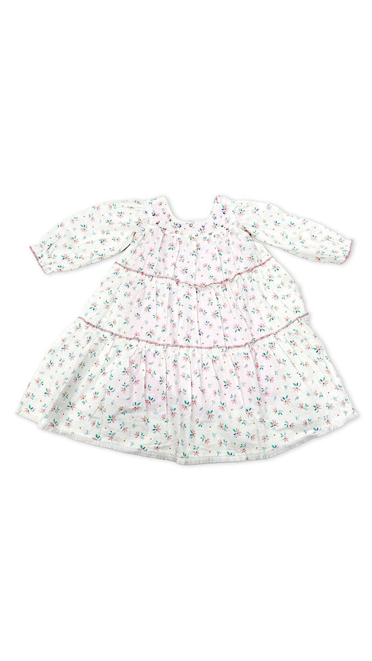 Girls Printed In Of-White Color