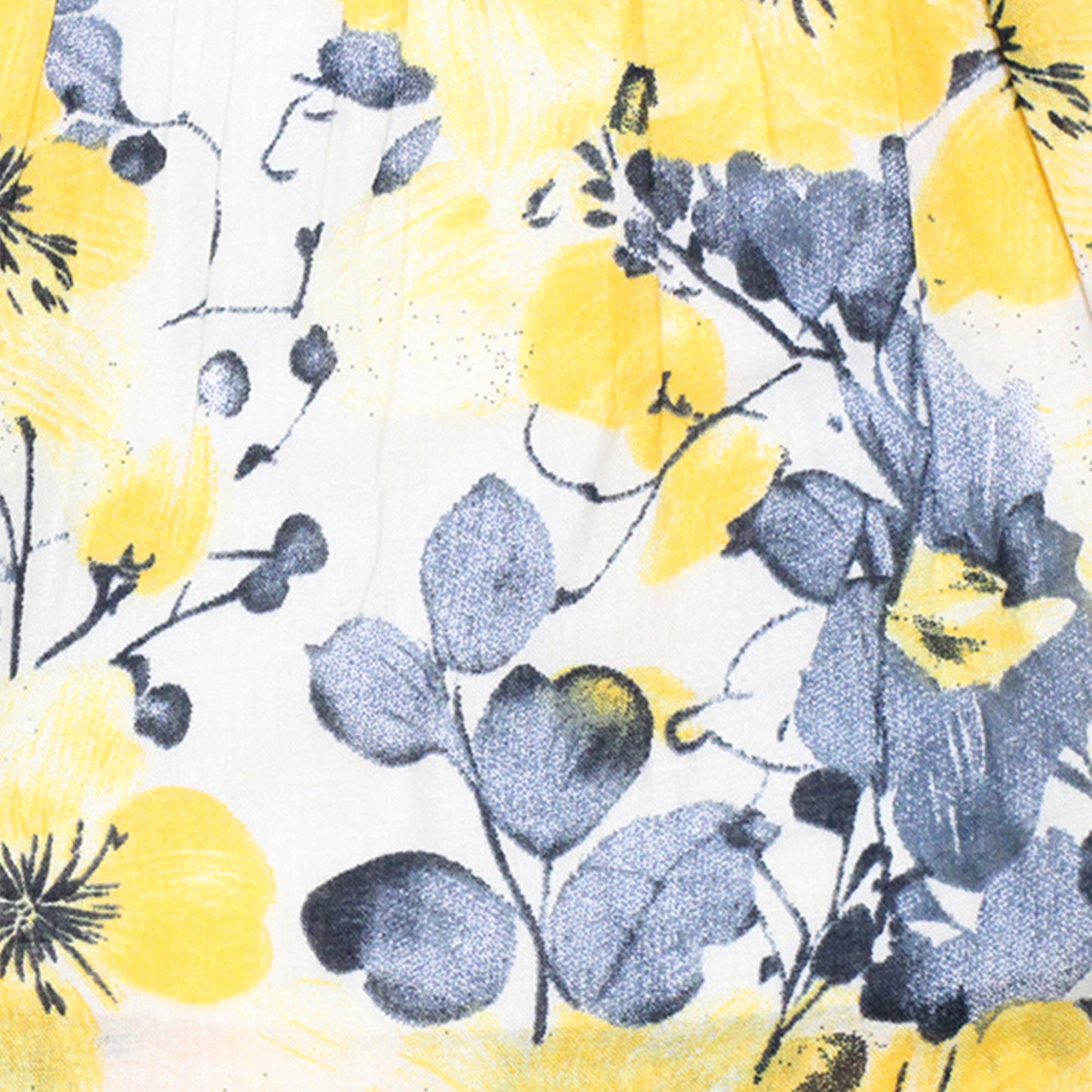 Girls Printed Lawn Frock – Yellow Floral