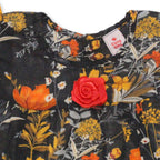 Girls Floral Lawn Frock – Navy