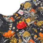 Girls Floral Lawn Frock – Navy