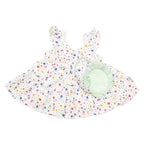 Newborn Floral Printed Co-ord Set with Purse – White & Mint