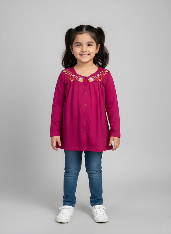 Girls Emb Top