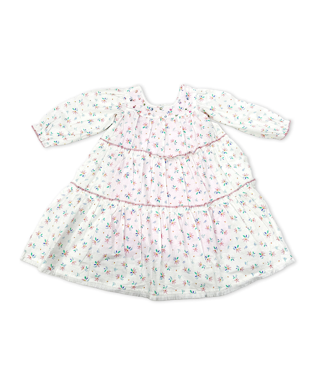 Girls Printed In Of-White Color