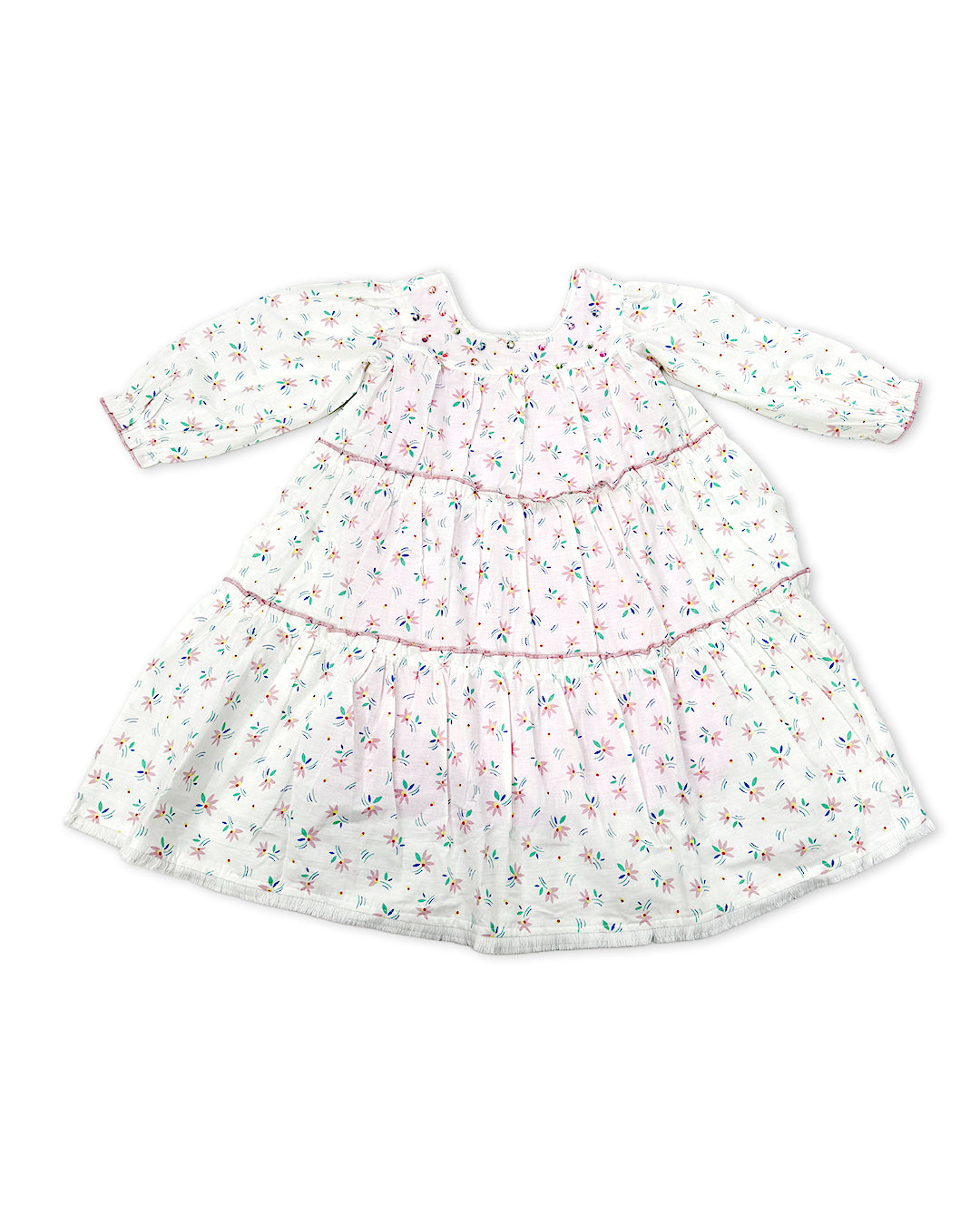 Girls Printed In Of-White Color