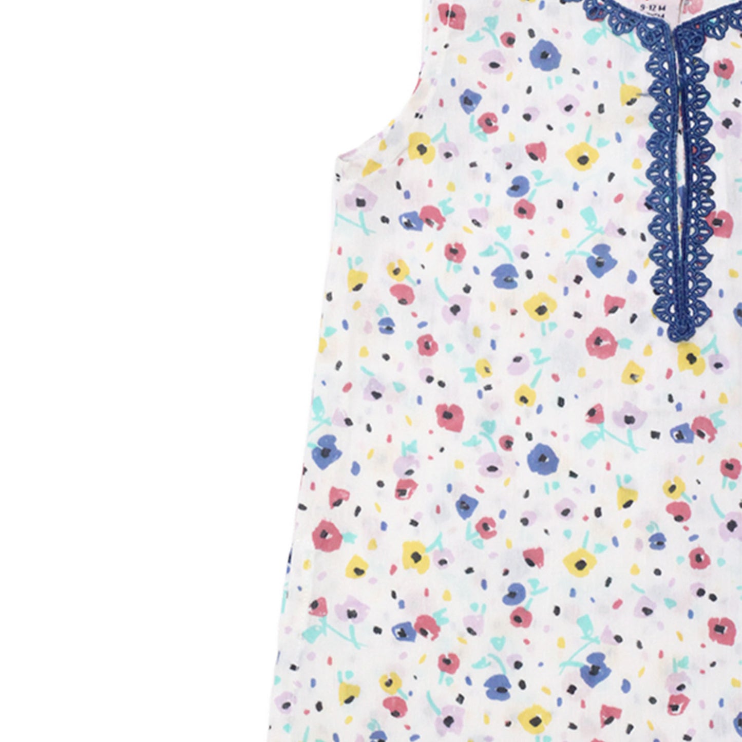 Girls Printed Cotton Co-ord Set – White & Multi