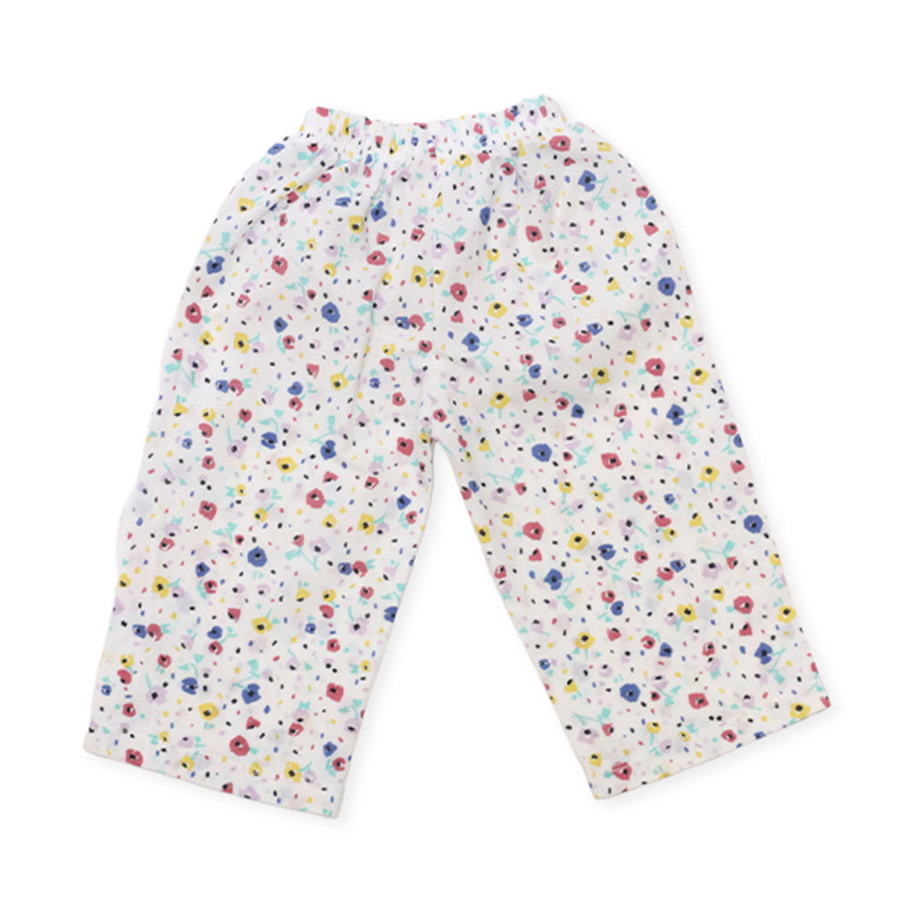 Girls Printed Cotton Co-ord Set – White & Multi