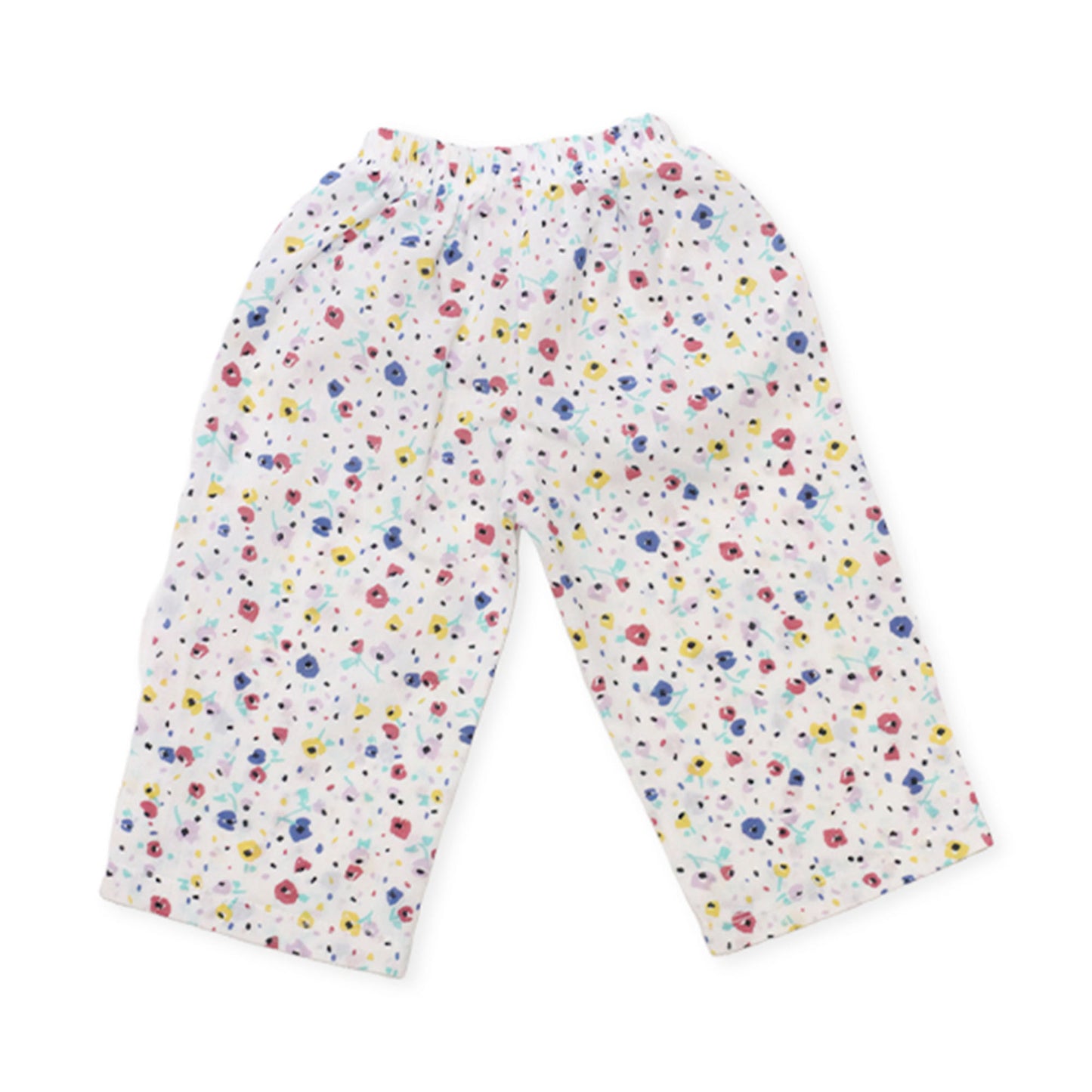 Girls Printed Cotton Co-ord Set – White & Multi