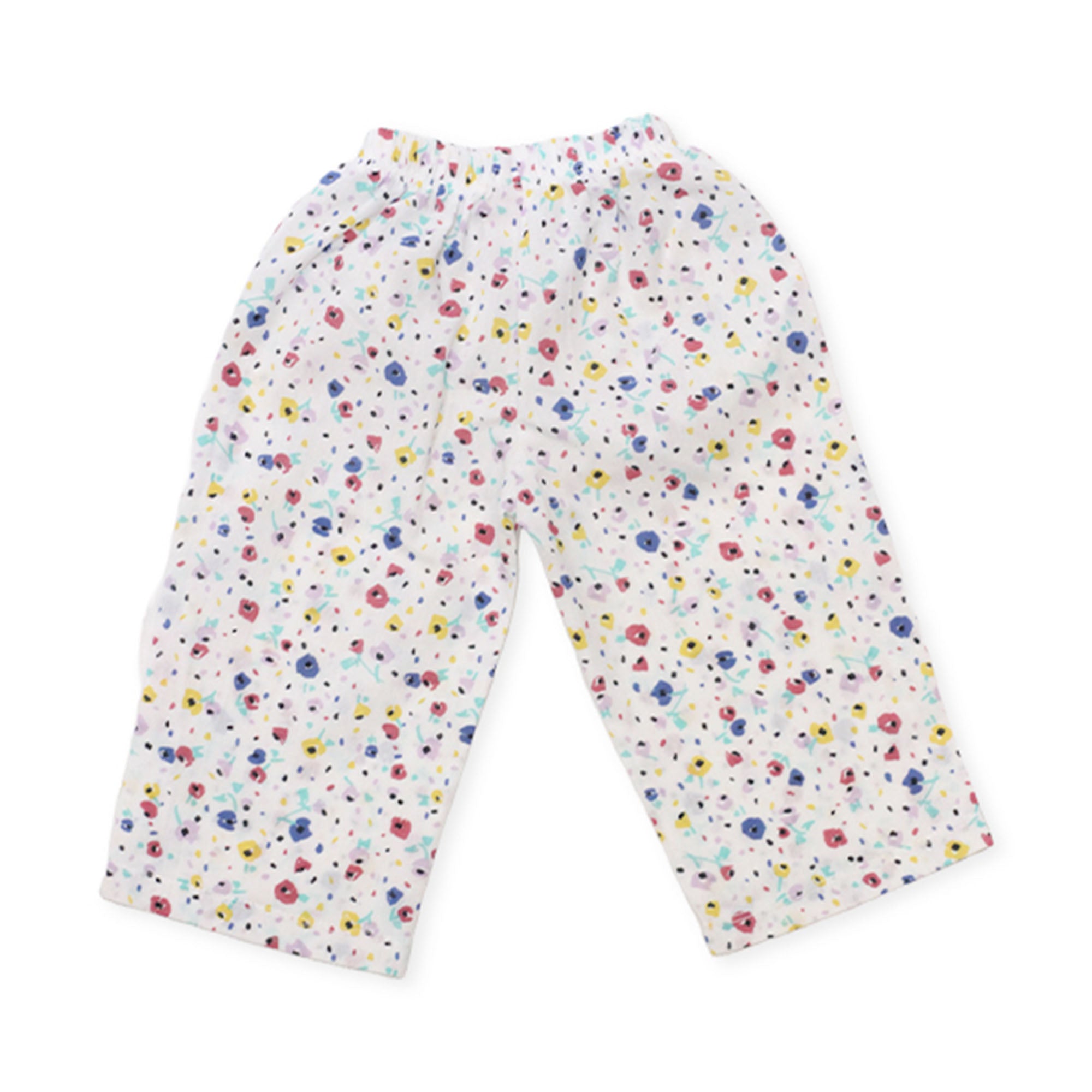 Girls Printed Cotton Co-ord Set – White & Multi