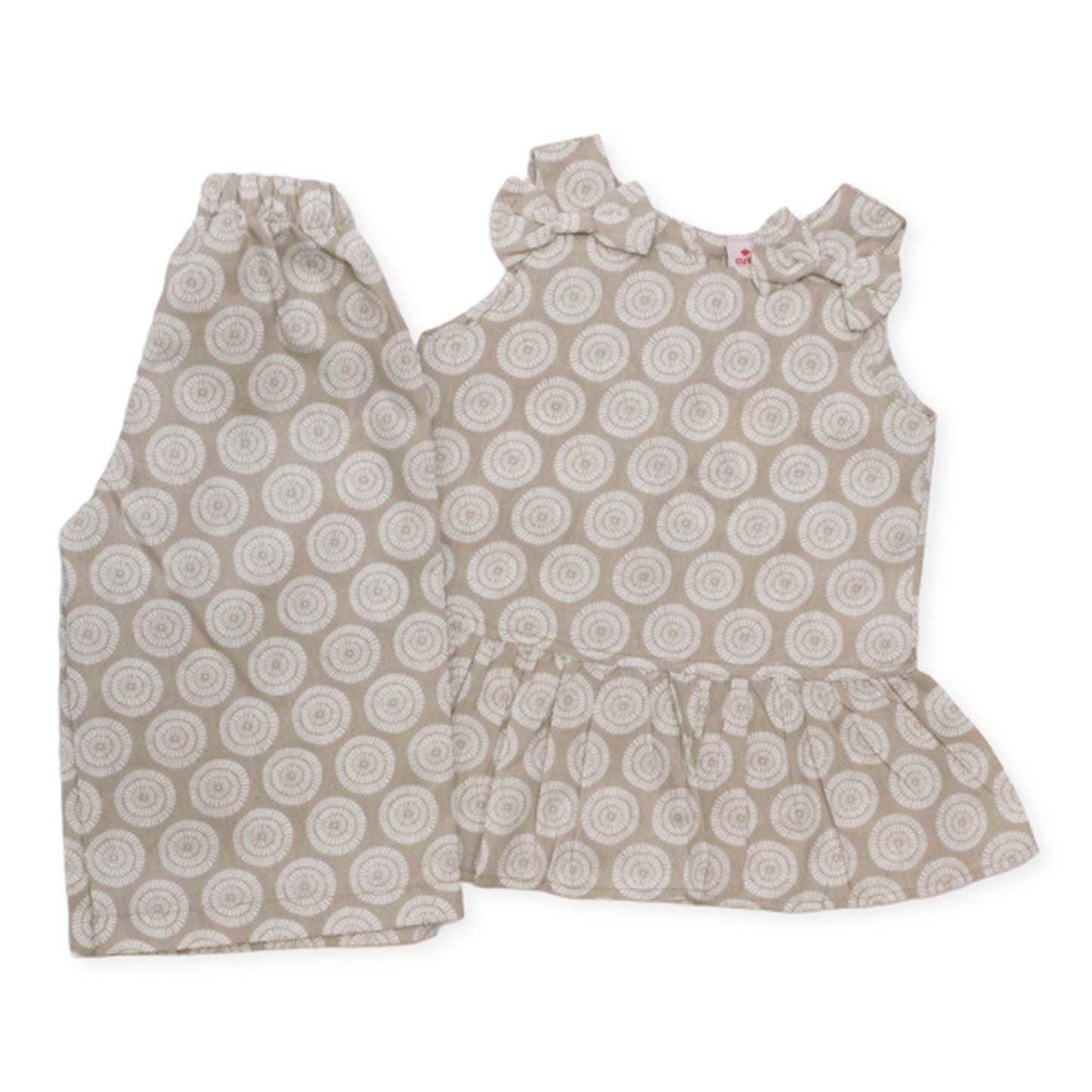 Girls Printed Co-ord Set – Fawn & White
