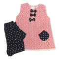 NewBorn Bow Heart Printed & Polka Dot Co-ord Set – Red & Navy