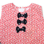 NewBorn Bow Heart Printed & Polka Dot Co-ord Set – Red & Navy