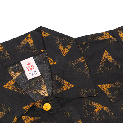 Girls Printed Co-ord Set – Black & Mustard