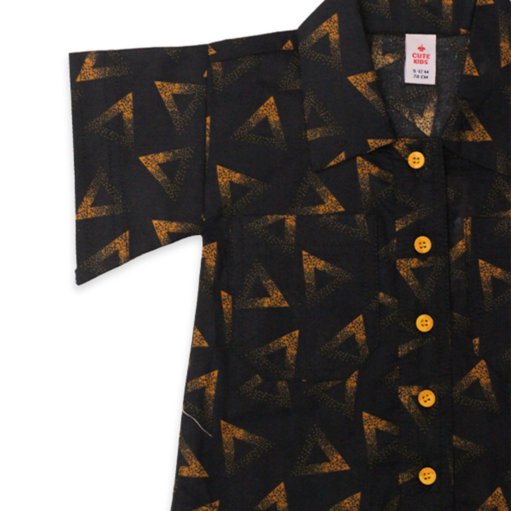 Girls Printed Co-ord Set – Black & Mustard