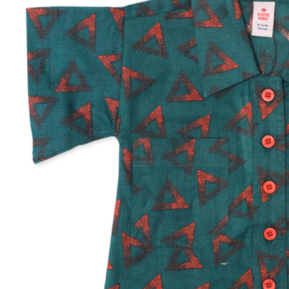 Girls Printed Co-ord Set – Green & Red