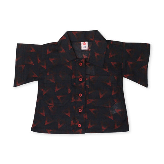 Girls Printed Co-ord Set – Black & Red