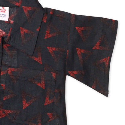 Girls Printed Co-ord Set – Black & Red