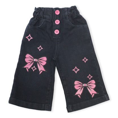 Girls Bow Wide-Leg Pants - Dark Shade