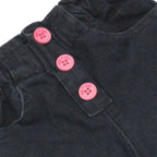 Girls Bow Printed Jeans - Dark Shade