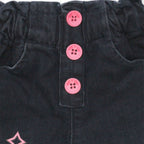 Girls Bow Printed Jeans - Dark Shade