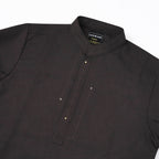Boys Embroidered Shalwar Suits - Chocolate Brown