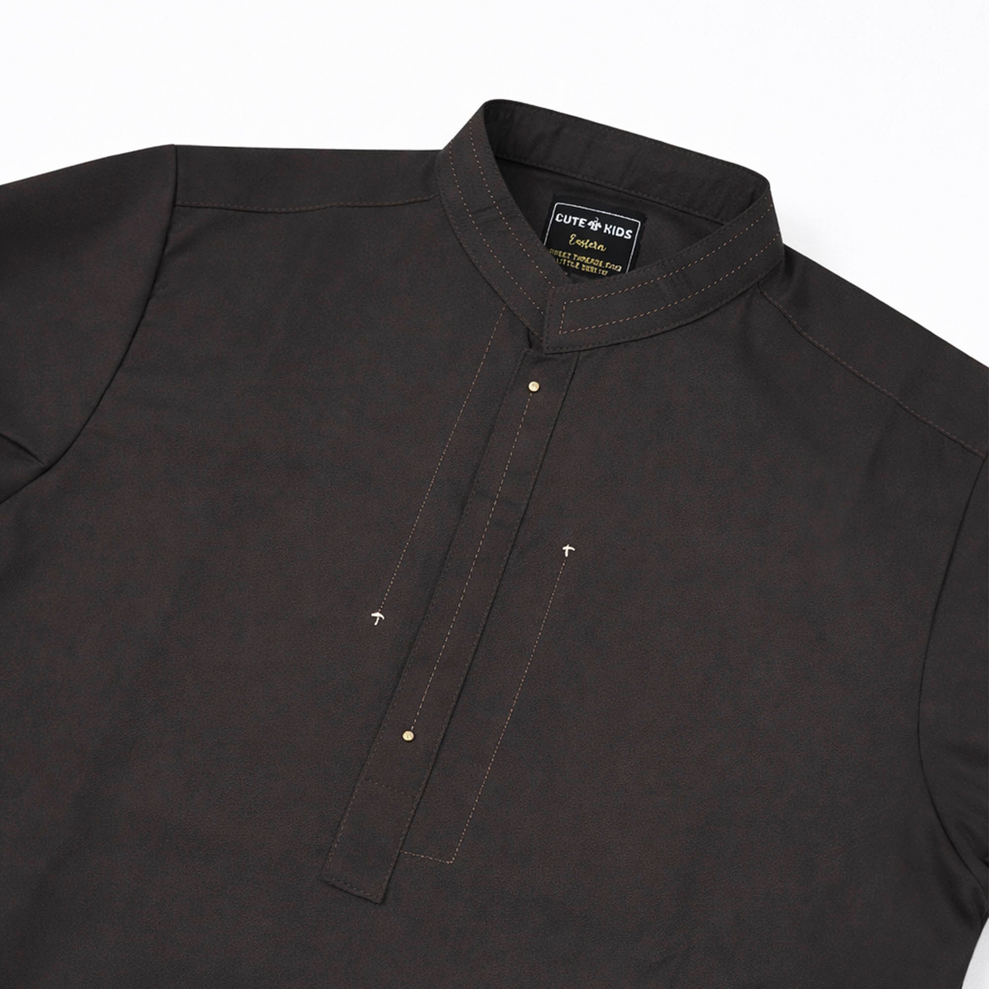 Boys Embroidered Shalwar Suits - Chocolate Brown