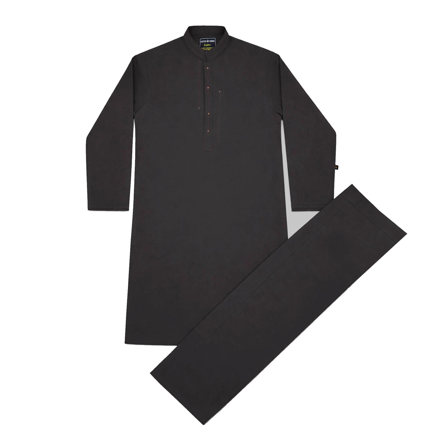 Boys Embroidered Shalwar Suits - Chocolate Brown