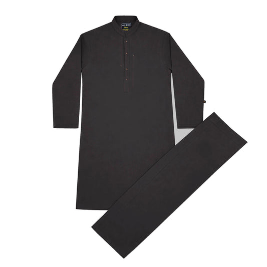 Boys Embroidered Shalwar Suits - Chocolate Brown