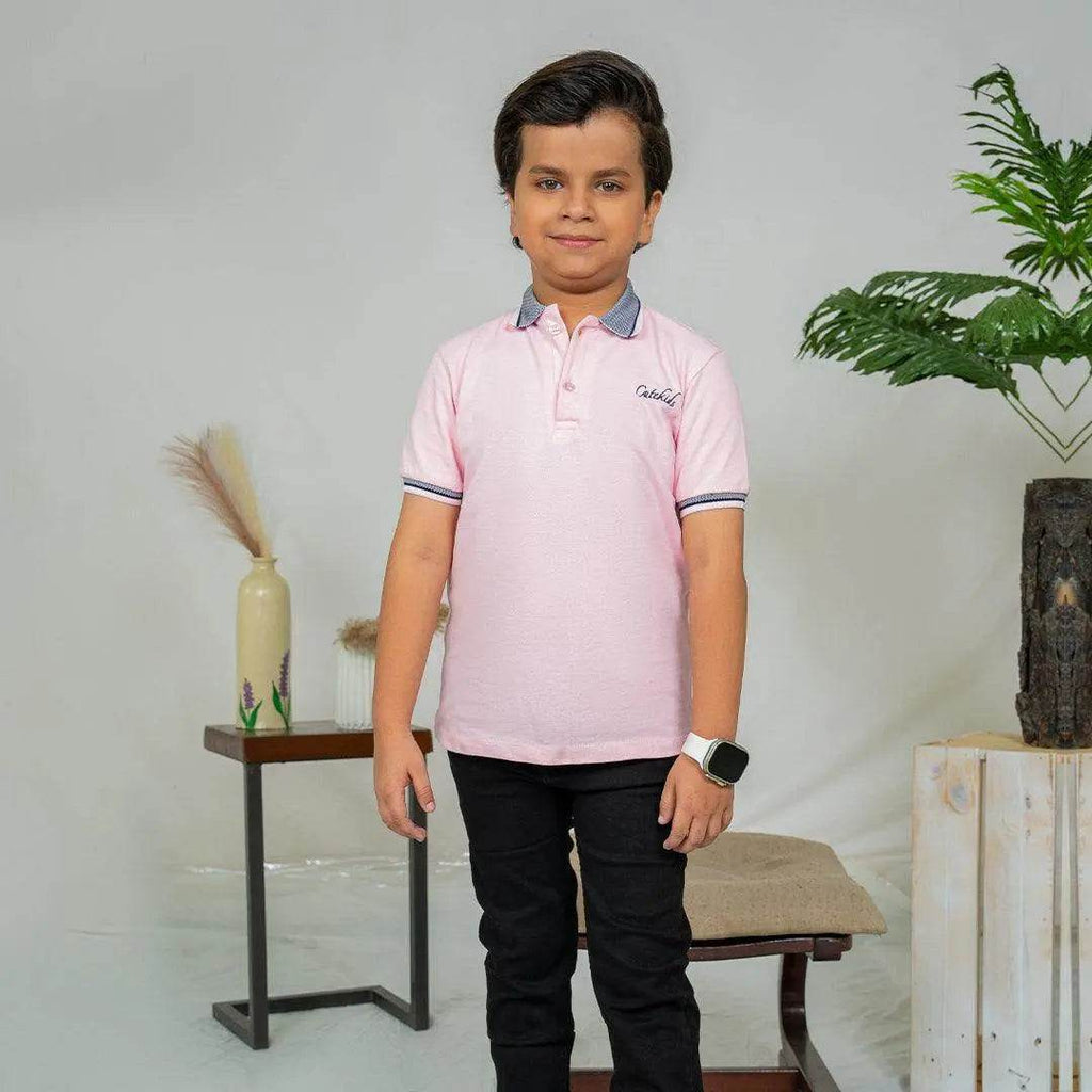 Logo Embroidered Polo - Pink - Cute Kids