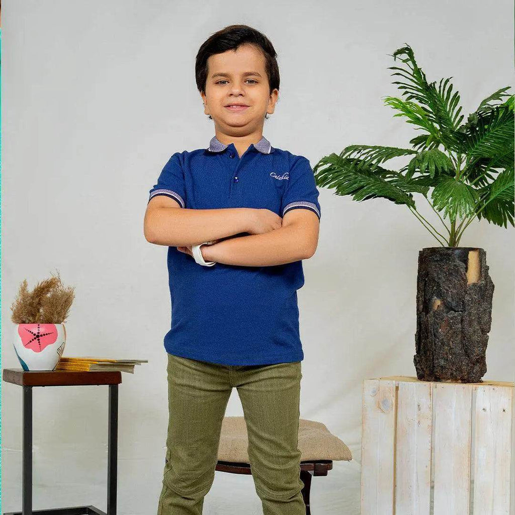 Logo Embroidered Polo-Navy - Cute Kids