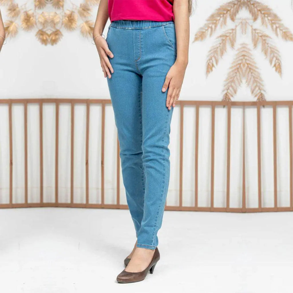 Girls Denim Jegging - Light Wash - Cute Kids