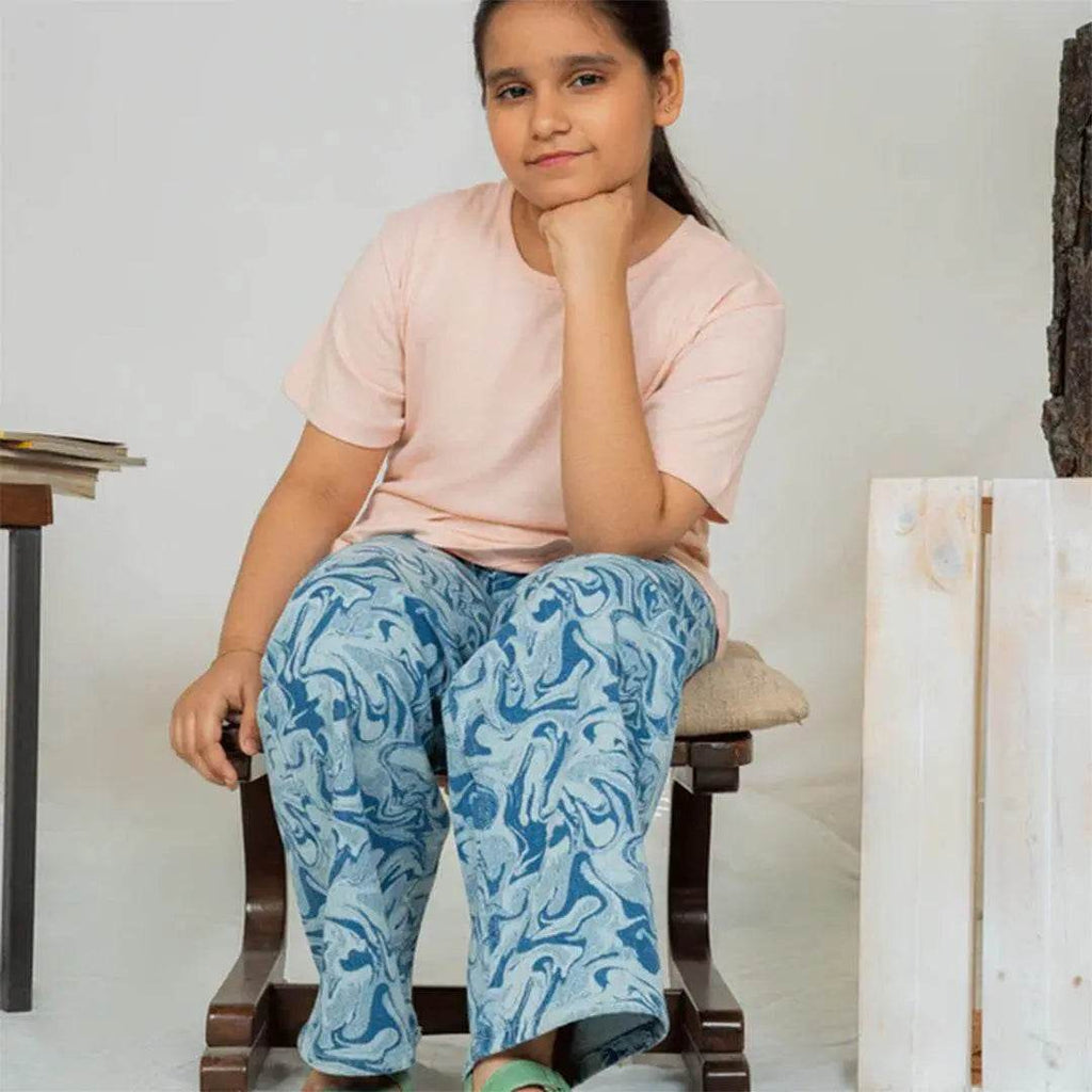 Girls Wide Leg Denim Jeans - Light Wash - Cute Kids