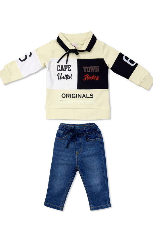 Boys Baba 2 piece Suit - Cream