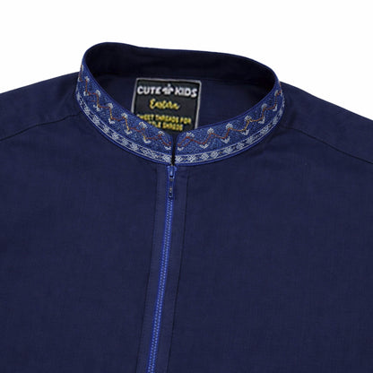 Boys Embroidered Shalwar Suits - Navy Blue