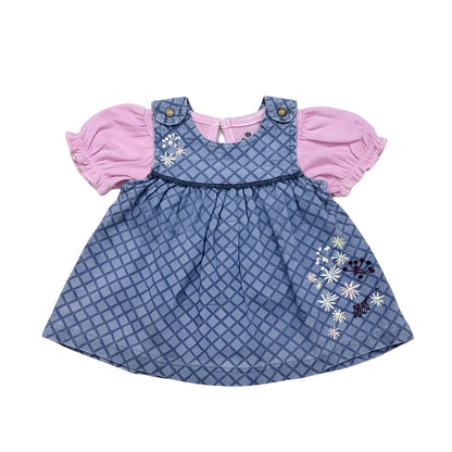 Newborn embroidered  Frock - M.Blue