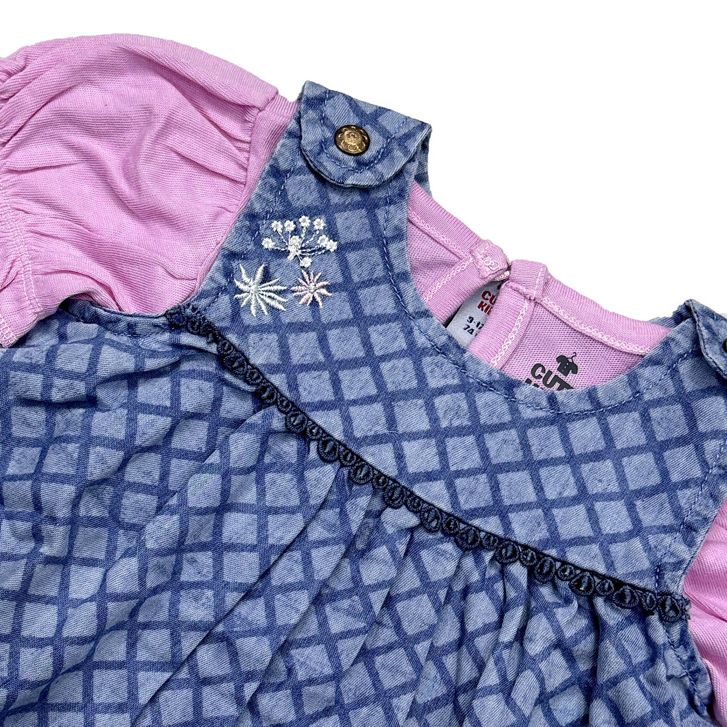 Newborn embroidered  Frock - M.Blue