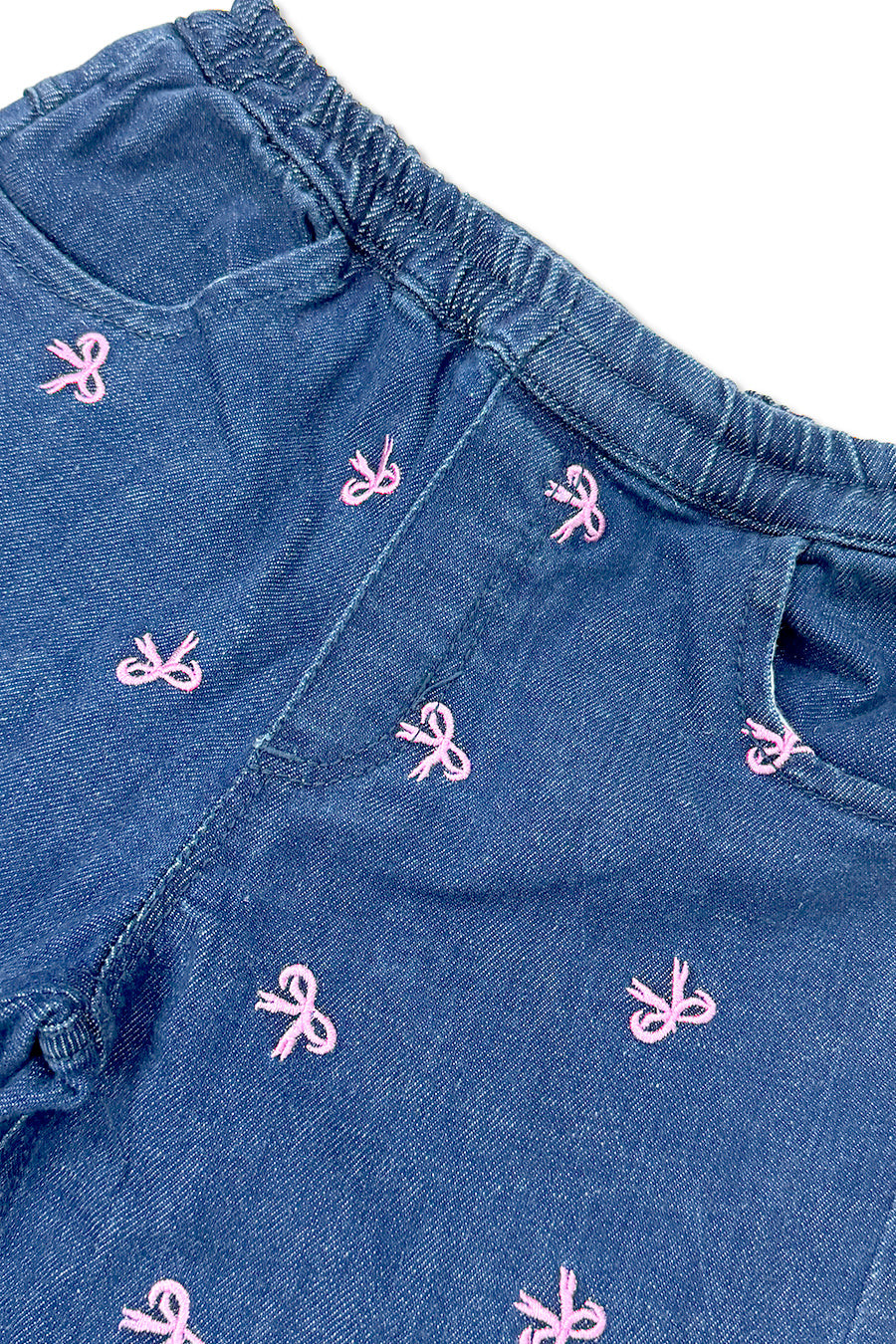 Girls EMD Bow Printed Denim Pant