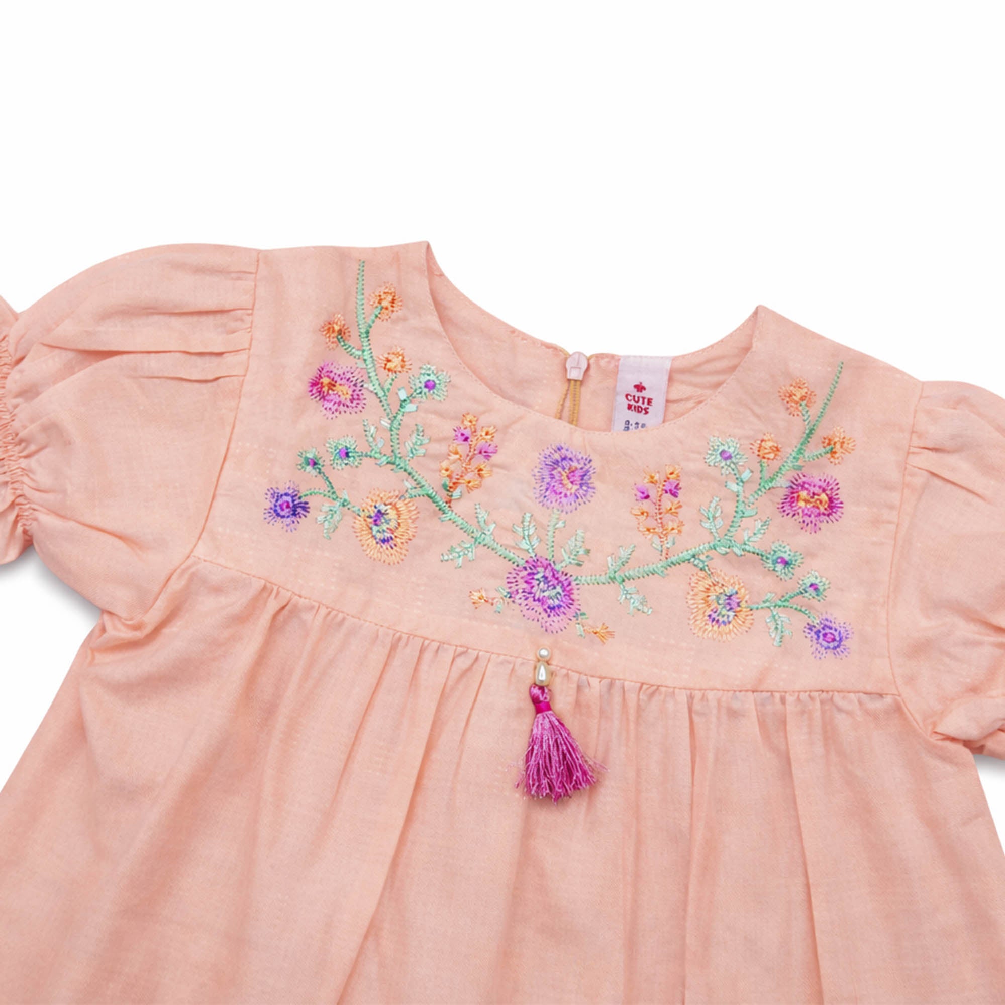Girls Embroidered Frocks - Pink