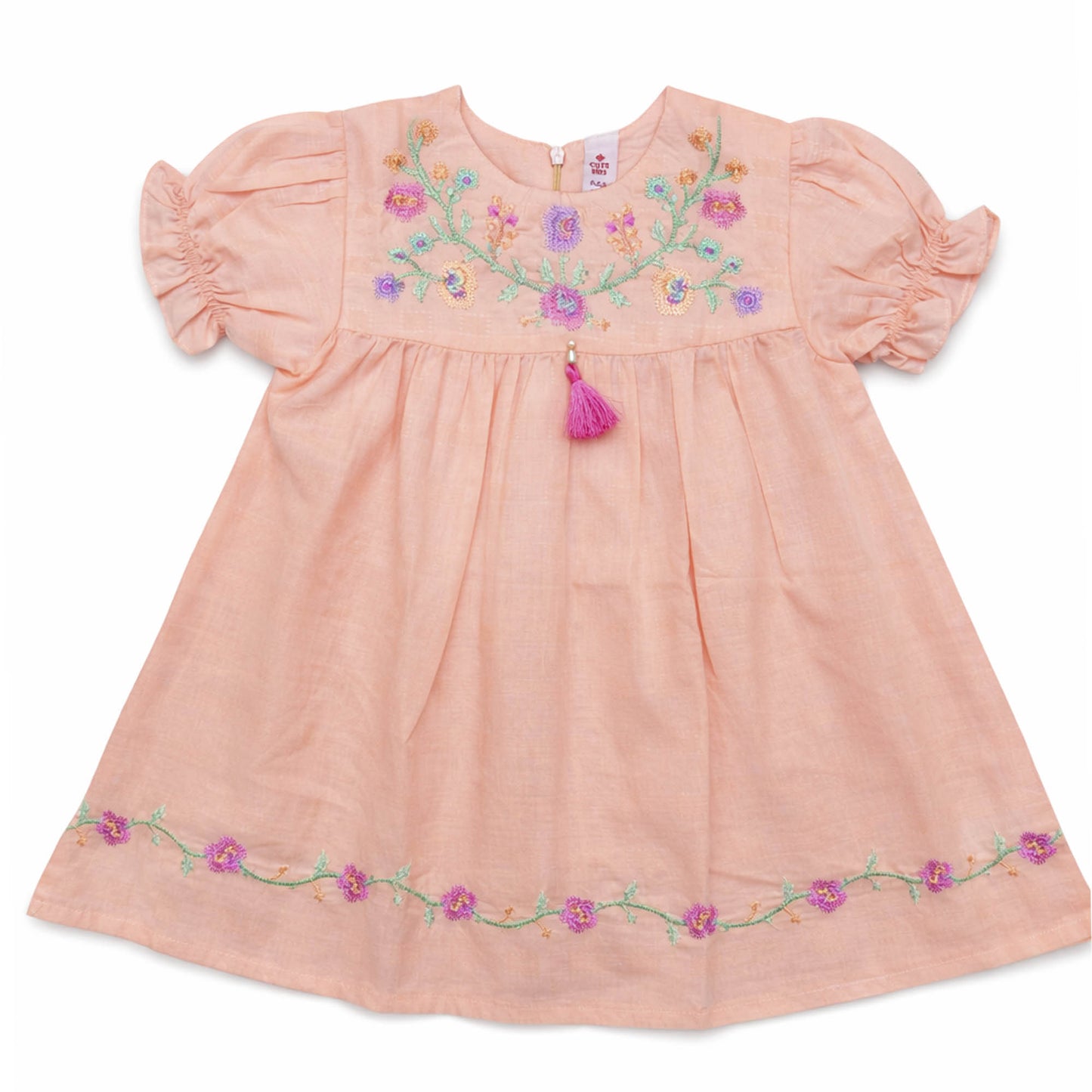 Girls Embroidered Frocks - Pink
