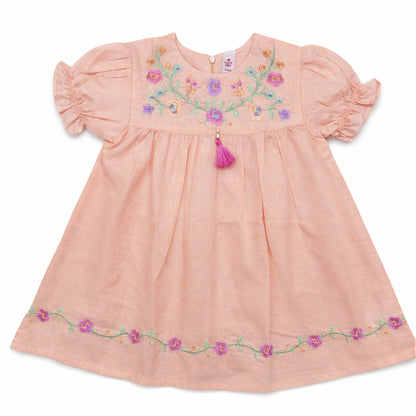 Girls Embroidered Frocks - Pink