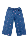 Girls EMD Bow Printed Denim Pant