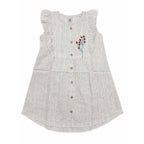 Girls Embroidered Frocks - Brown Stripe
