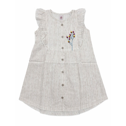 Girls Embroidered Frocks - L-Blue