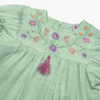 Girls Embroidered Frocks - Green