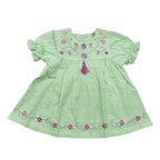 Girls Embroidered Frocks - Green